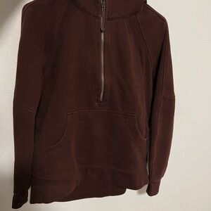 Women’s Lululemon Brown Scuba Hoodie Half-Zip Oversized/Long
